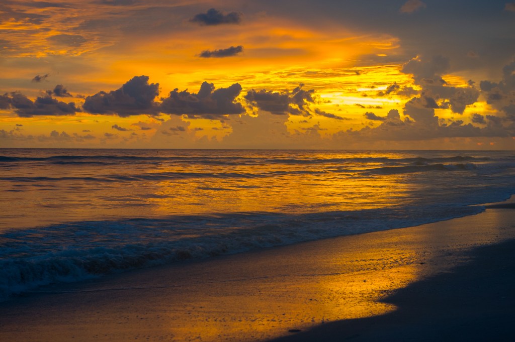 clouds over Gulf of Mexico during sunset